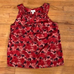 Like new Loft blouse size L - red and blue pattern